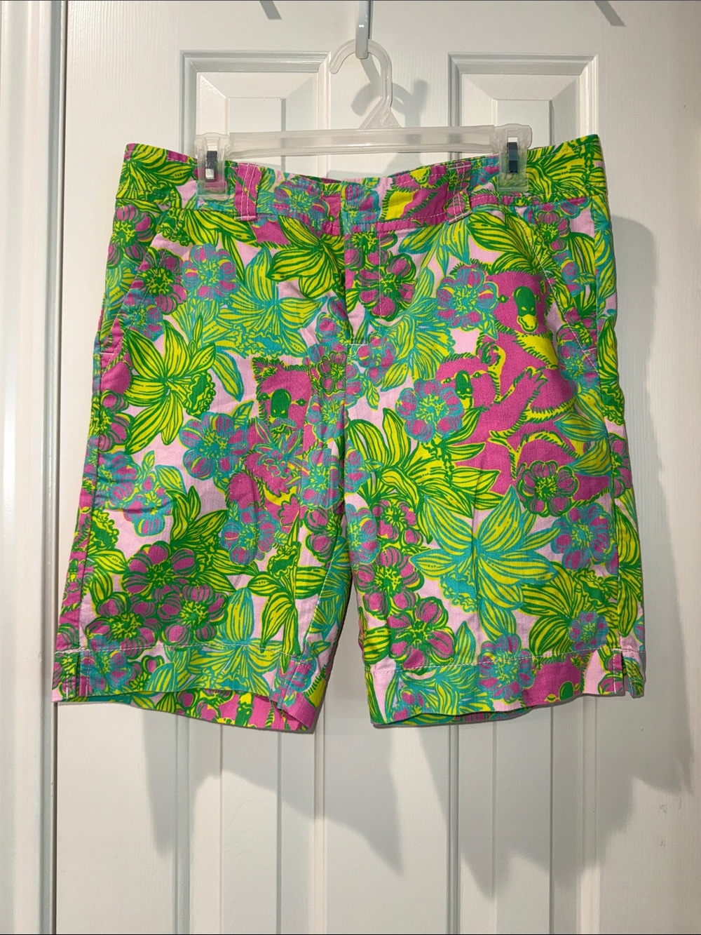 Lilly Pulitzer Neon Pink Floral Flat Front Shorts